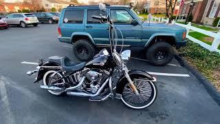 18 inch Carlini Gangster Apes on 2002 Harley Davidson Heritage Softail Classic FLSTCI