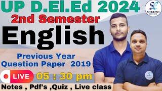 Up deled 2nd sem english previous year question paper 2019 /up deled 2nd sem English 2019