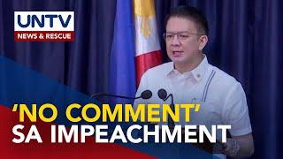 Senate Pres. Escudero, ‘no comment’ sa VP impeachment; Mga senador, hinimok ring ‘wag magsalita