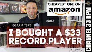 The cheapest turntable on Amazon | $33 VICTROLA RECORD PLAYER UNBOXING | Great for kids