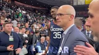 Connecticut's Dan Hurley mixes it up with Friars fans