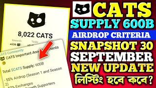 CATS Airdrop Criteria | Cats Listing Update | Cats OG Pass | Cats Mining New Update