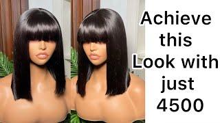 Cheapest and durable blend wig for blunt cut  less than 5k