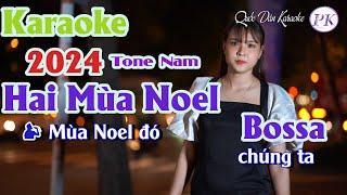 Karaoke Hai Mùa Noel | Bossa | Tone Nam (D,Tp:110) | Quốc Dân Karaoke