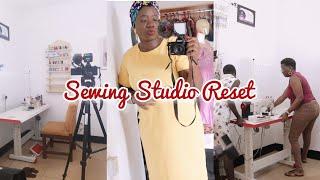 Sewing studio set up || KEMAFRIK WEEKLY