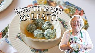 Malfatti | Spinach & Ricotta Dumplings | Kitchen on the Cliff with Giovanna Bellia LaMarca