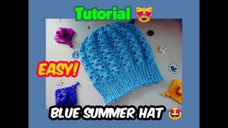 TUTORIAL KNIT SUMMER HAT CRAFT HANDMADE HANDCRAFTED HANDKNITTED ACRYLIC YARN EASY! | ANA VANILA ARTS