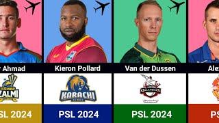 PSL 2024 Foreign Players of All Trams | PSL All Team Squads | PSL 2024 Drafting