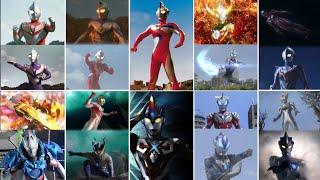 All Ultraman TYPE CHANGE FORMS Transformation and Finisher (1996-2024)