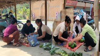 harvest bamboo shoots, papaya go sell at market, daily life, girl | orphan girl thanh vân