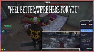 The clown make a wellness check after seeing Chatterbox's twatter post - GTA V RP NoPixel 4.0