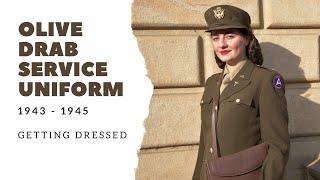 Getting Dressed: Army Nurse Corps OD Service Uniform (1943-1945) [HD]