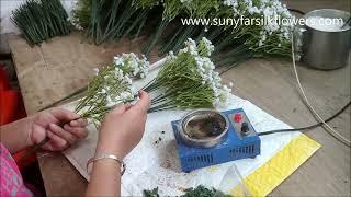 China supplier wholesale artificial bridal flower, baby's breath flower bouquet for wedding decor