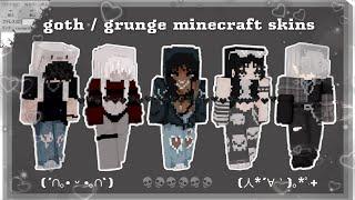 ˚*･༓ goth/dark/grunge aesthetic minecraft skins || w/ links ️