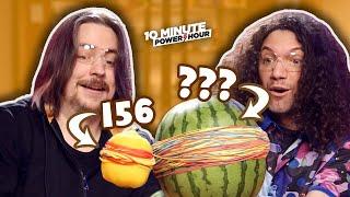 Exploding fruit with our MINDS! ...and hundreds of rubber bands