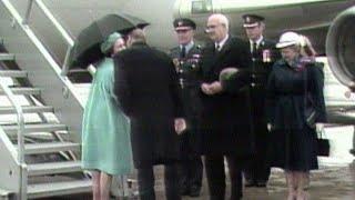 Queen Elizabeth and Prince Philip share rare public kiss in Canada | ARCHIVE footage from 1984