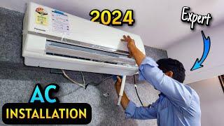 New Split Air Conditioner Installation Step By Step | Panasonic Smart AC Installation Process