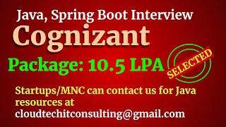 Cognizant Java Interview | Java | Spring Boot | Database