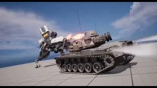 Tank Fighting Animation with The Hot Wind Blowing