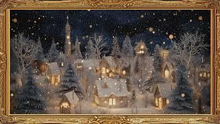 Christmas Village Frame TV Art Modern Abstract Screensaver Framed 4K HD Wallpaper Winter