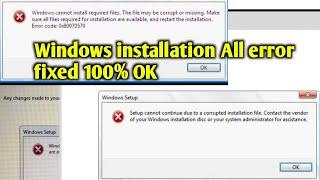Setup cannot continue due to a corrupted installation file. Contact the vendor of your Windows7/8/10