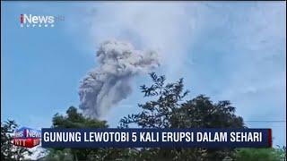 iNews NTT - Gunung Lewotobi 5 Kali Meletus, 7 Desa Terdampak Abu Vulkanik