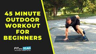 45 Minute Outdoor Workout For Beginners (Cardio Circuit)