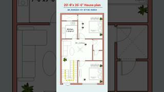 20x35 small 2bhk 700 sqft House plan design #shorts #houseplan