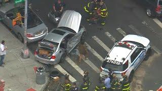 Crash involving police vehicle in Bedford-Stuyvesant, Brooklyn