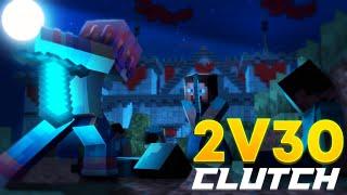 THE MOST INSANE 30v2 CASTLE CLUTCH in Hypixel Bedwars