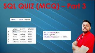 SQL Query Multiple Choice Question with Answer | SQL Quiz Part 3