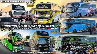 FULL BUS TELOLET BASURI‼️hunting bus trip anyer di pusat oleh oleh cm7 bantenbanyak bus artis!!