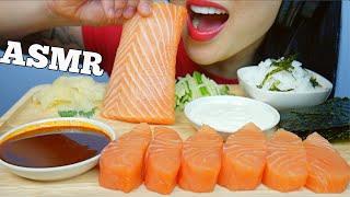 ASMR SUSHI GRADE SALMON SLAB SASHIMI + FIRE SAUCE + MAYO (EATING SOUNDS) NO TALKING | SAS-ASMR