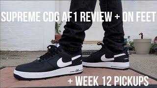 SUPREME CDG NIKE AF1 REVIEW + ON FEET & Week 12 Pickups! (Box Logo Beanie, Light, Knife)