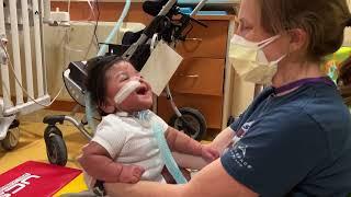 Aaliya in Occupational Therapy at Blythedale Children's Hospital