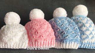 Easy & Fast Crochet baby hat/Craft and Crochet hat 2351/crochet for beginners