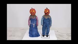 NEW FOR 2021 Home Depot Interactive Pumpkin Twins Animatronic Halloween Prop (Canada exclusive set)