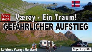 #484 Roadtrip Norwegen - Værøy, Lofoten | Wandern am Limit | Stellplatz | Mitternachtssonne?