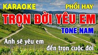 Karaoke Trọn Đời Yêu Em Tone Nam Dễ Hát _ Nhạc Sống Thanh Xuân