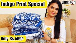 Amazon Latest Kurta Set Haul Starting Rs 469 Indigo Print Special Haul | Rajni Style Tips
