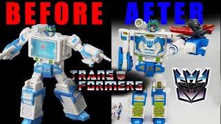 Hasbro Soundwave Shattered Glass Review with Toyhax Stickers + Transformation & Filler Kit