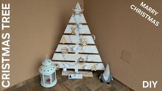 DIY Parkside Christmas decoration. A wooden Christmas tree from waste material in a few minutes