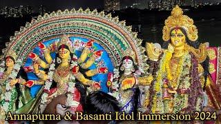 Annapurna & Basanti Idol Immersion 2024 | Babughat Kolkata | Annapurna & Basanti Puja Visarjan 2024