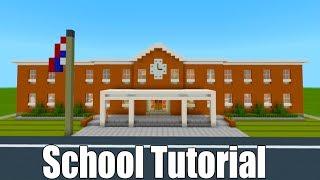 Minecraft Tutorial: How To Make A School Part 1 "2019 City Tutorial"