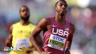 18 year old superstar Erriyon Knighton easily wins first Worlds heat, onto 200m semis | NBC Sports