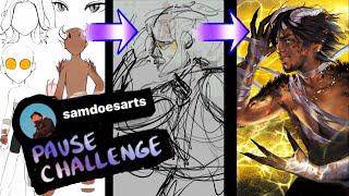 I Almost FAILED @samdoesarts  Pause Challenge | How to Stay Focused and FINISH Art