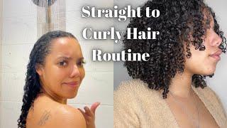 EASY + FAST! Straight to Curly Hair Routine 2021