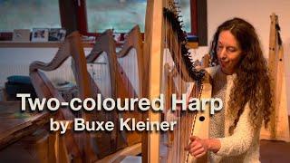 A two-coloured harp made from two kinds of wood!