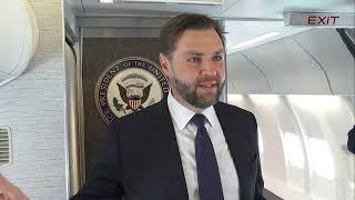 JD Vance speaks to reporters aboard Air Force 2 after visit to see Pope Leo XIV