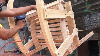 Great technique of the woodworker  //  DIY a very special rocking chair.